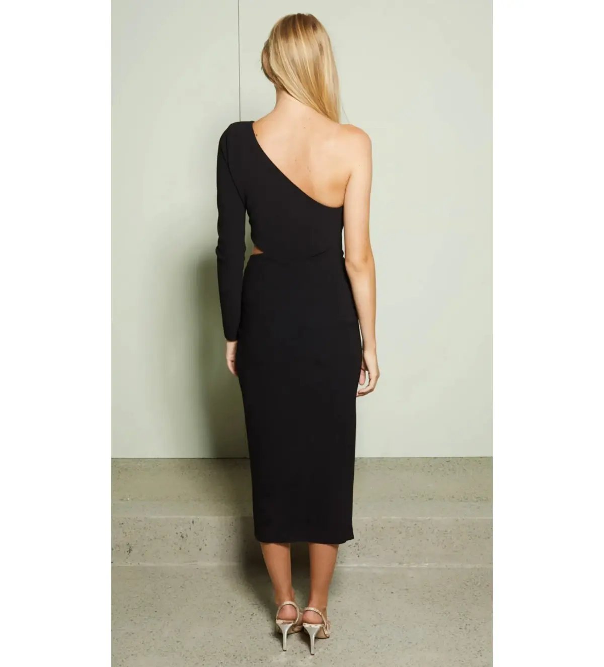BEC + BRIDGE BLACK ELKE ASYM MIDI DRESS photo 2