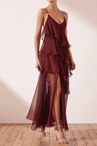Shona Joy Gabriela Gabriela Cross Back Tiered Maxi Size 8 photo 3