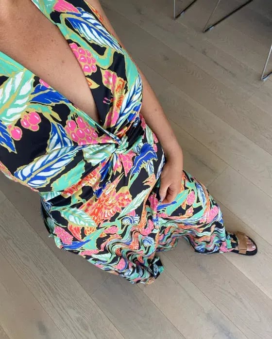 Karen Millen Bird Print Twist Waist Jersey Maxi Dress Multi XS / AU 6 photo 4