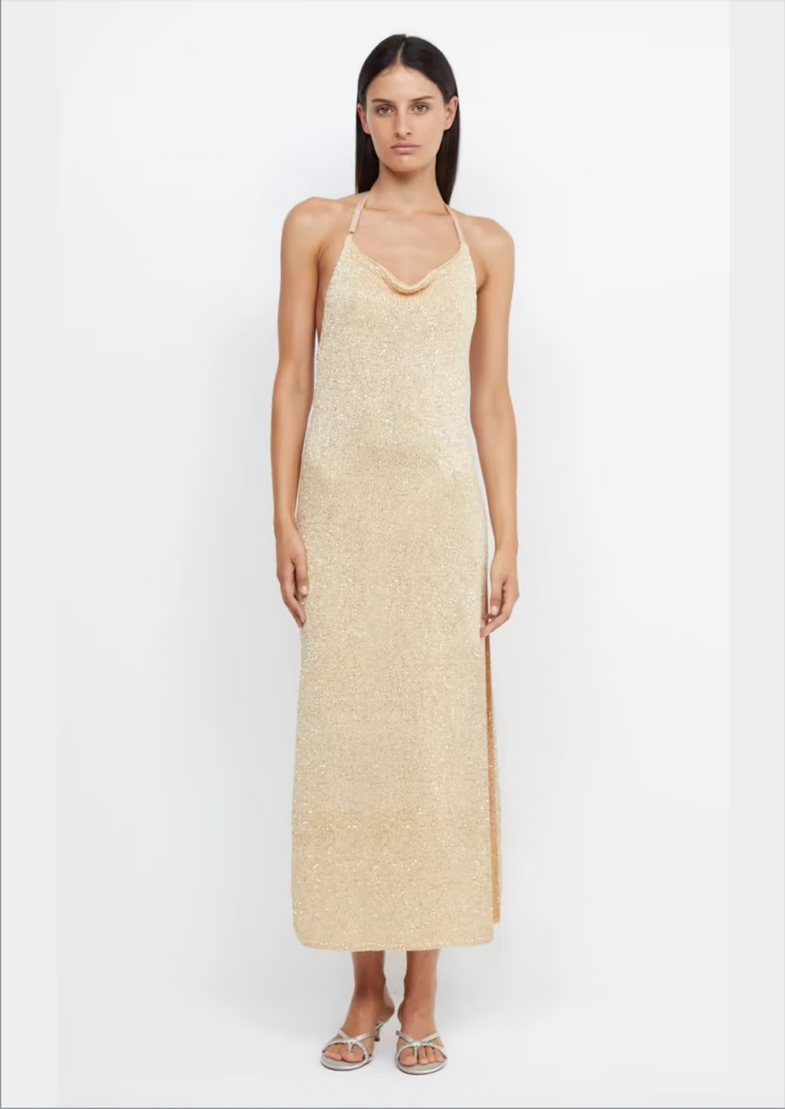 Bec & Bridge Sadie Split Knit Dress - Gold photo 2