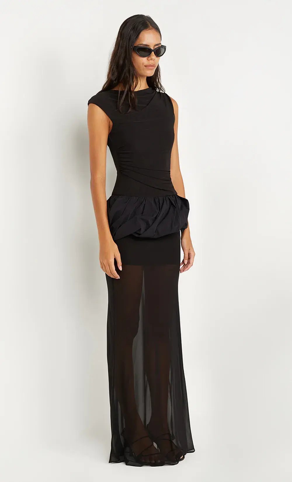 Bec and Bridge Ida Bubble Mesh Maxi Dress in Black Size 6 / XS AU photo 4