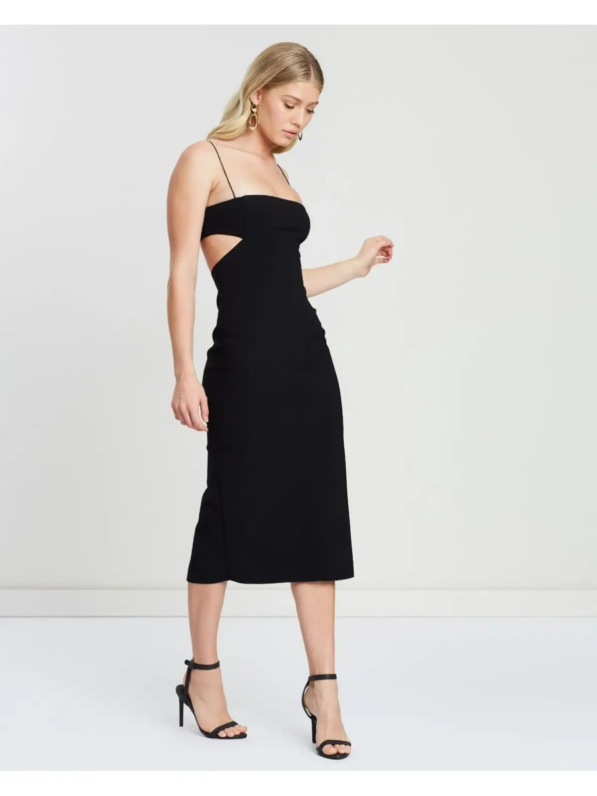 Bec & Bridge Elle Cut Out Midi Black Size AU 8 photo 2