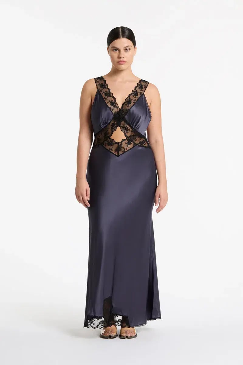 Sir the label Aries Cut Out Gown Navy Size 3/ AU 12 photo 2