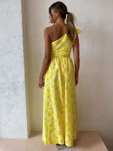BY NICOLA CANARY BLOSSOM MAXI LINEN DRESS | Size AU 8 photo 6