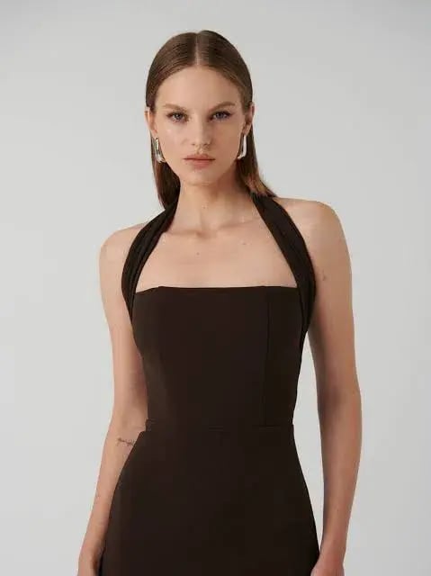 Effie Kats Meline Midi Dress Coffee Brown Size M / AU 10 photo 2