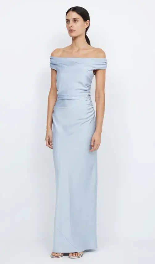 Bec & Bridge Eternity Off Shoulder Maxi Dress Dusty Blue Size XS / AU 6 photo 2