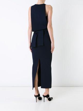ScanlandTheodore Draped Crepe knit dress. -  Navy photo 3