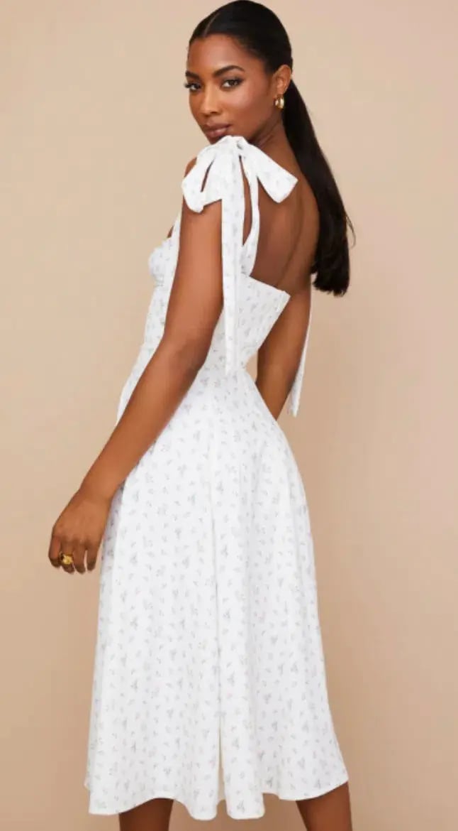 House of CB Alicia Midi Sundress White Floral Size S / AU 8 photo 3
