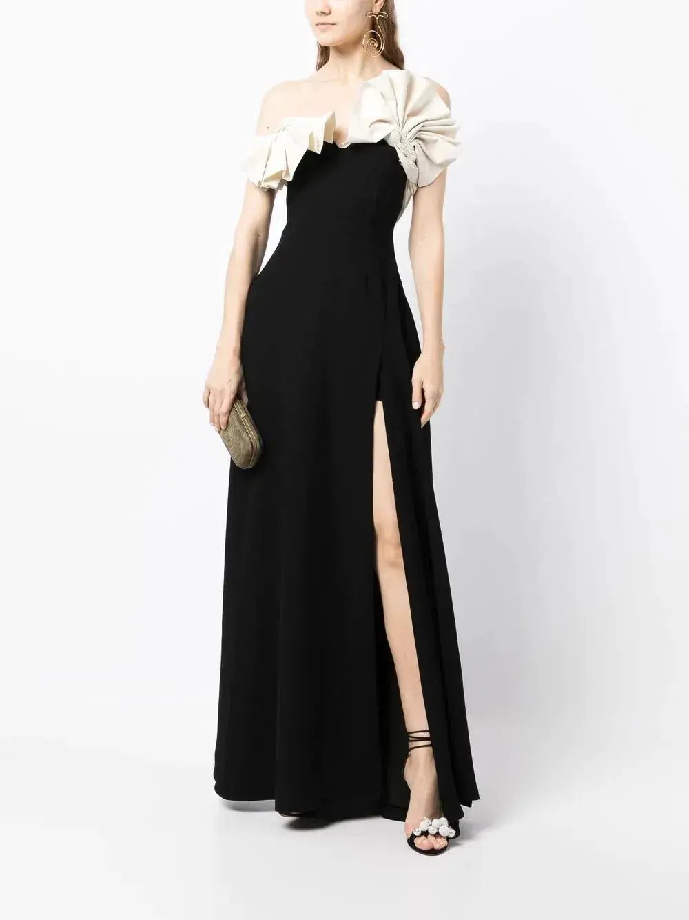 Rachel Gilbert Lavina Floor Length Gown Dress Black Size AU 8 photo 2