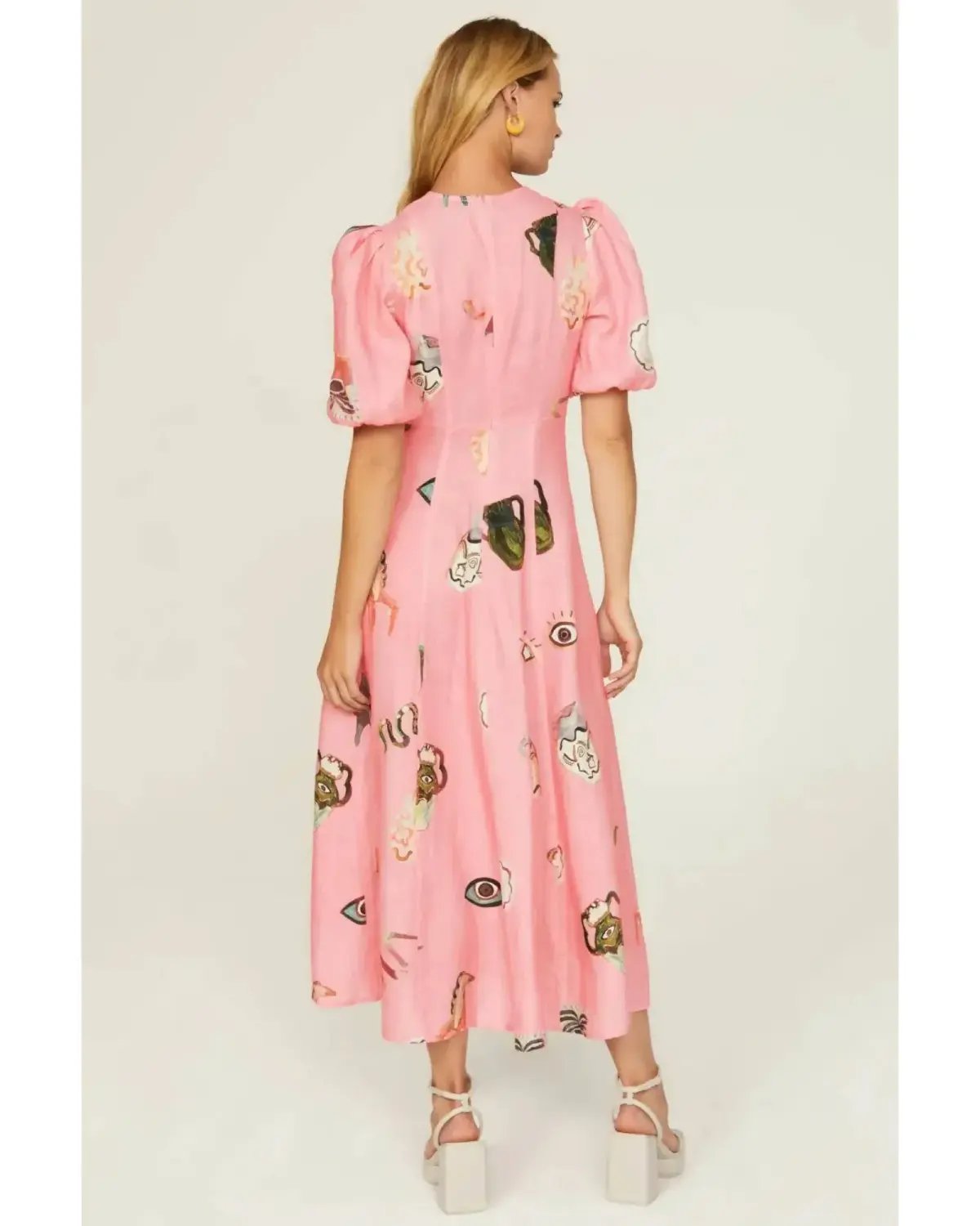 Alemais Cleo Midi Dress Pink Size AU 14 photo 3