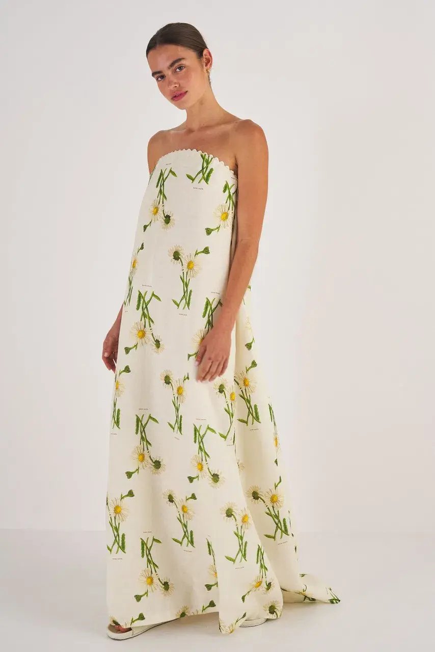Oroton Field Daisy Gown in Soft Cream Size 10 photo 3