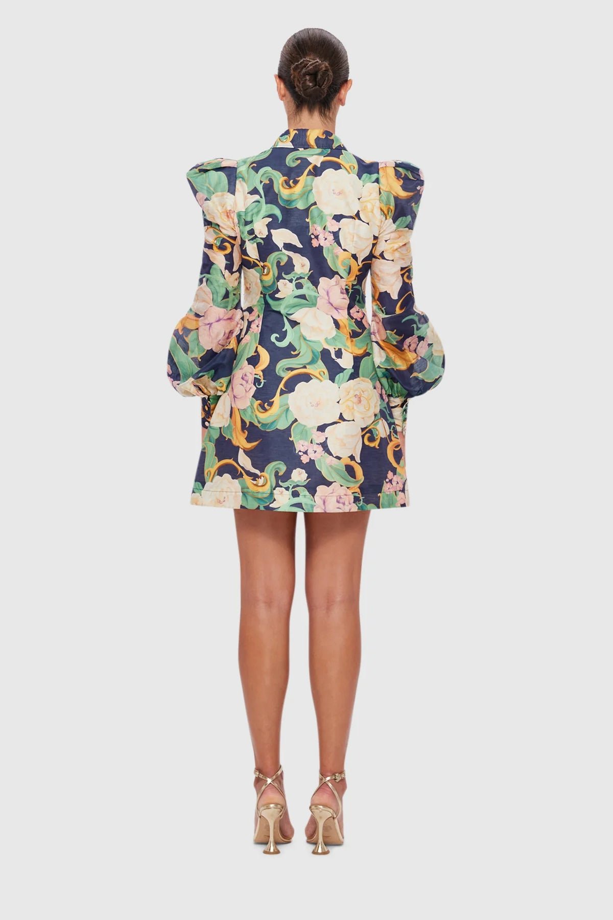 LEO LIN LANA STRUCTURED SHOULDER MINI DRESS - ADORN PRINT IN VIRTUE photo 6