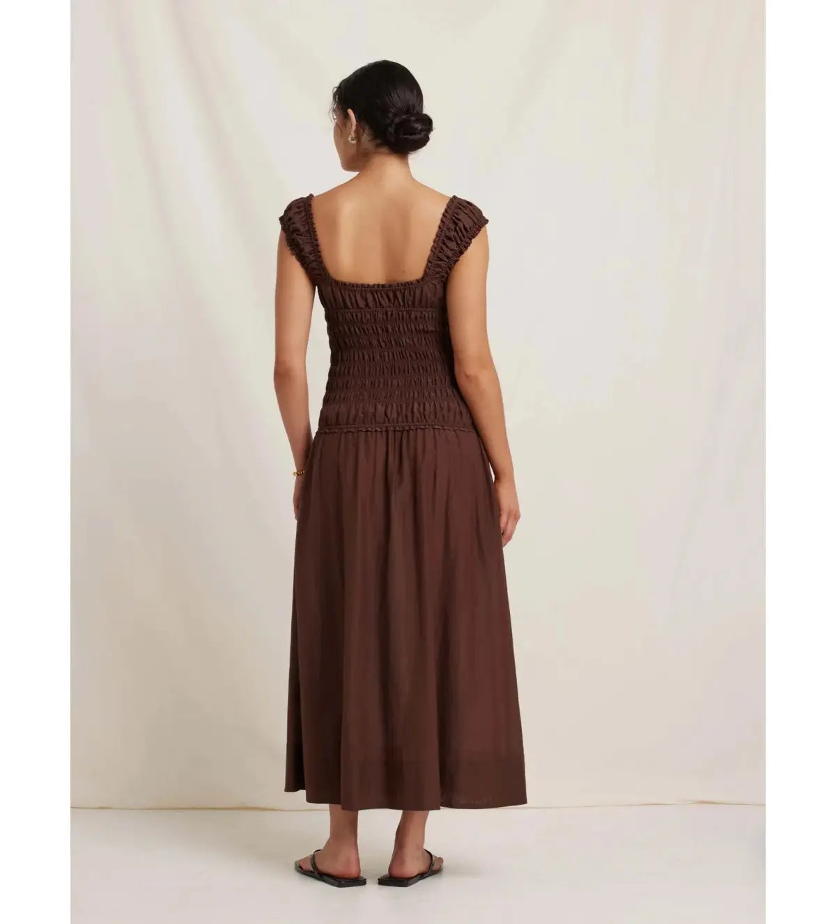 Peony Sonnet Pecan Midi Dress Brown Size M / AU 10 photo 3