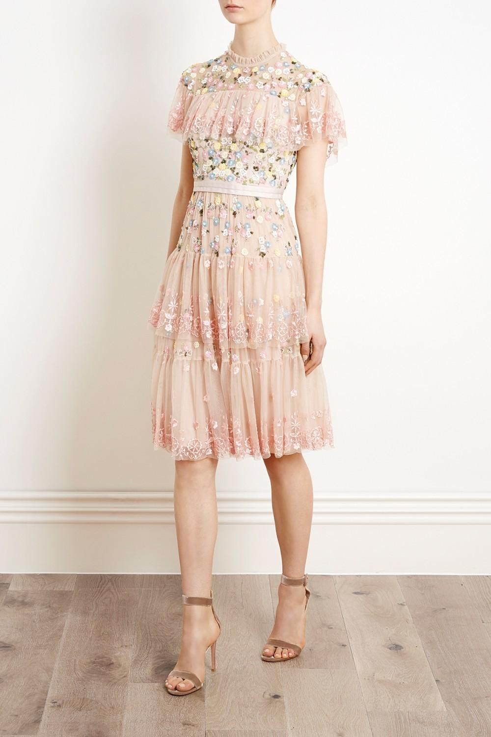 Needle and Thread Pink Tiered Anglais Dress size 8 photo 5