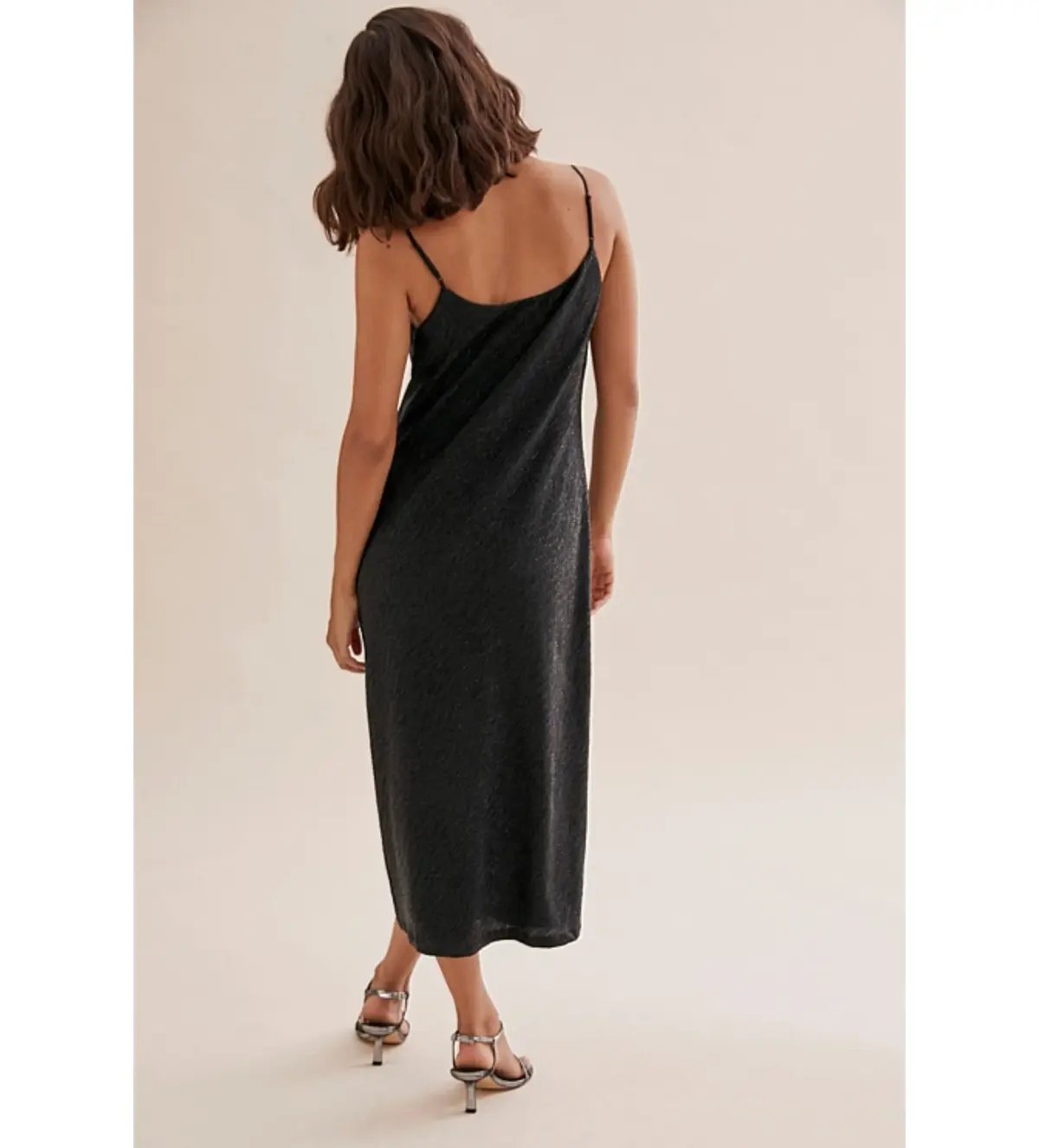 Country Road Metallic Slip Midi Dress Black Size 8/XS photo 3