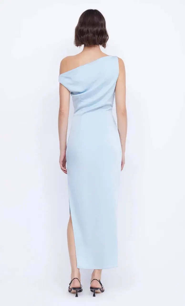 Bec & Bridge Rochelle Asym Midi Dress Dolphin Blue Size 8 photo 3