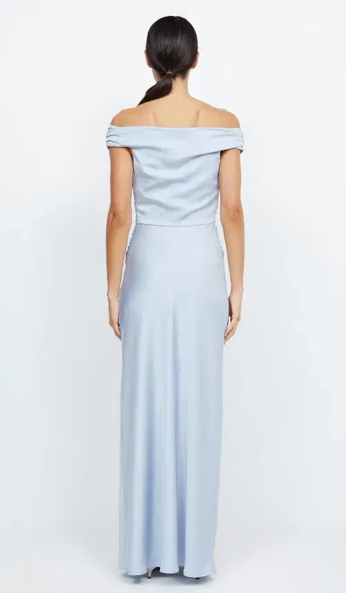 Bec & Bridge Eternity Off Shoulder Maxi Dress Dusty Blue Size XS / AU 6 photo 3