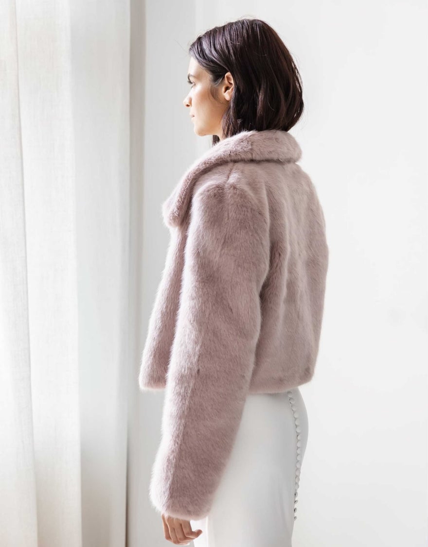 Unreal Fur Tirage Cropped Jacket, Elderflower photo 3