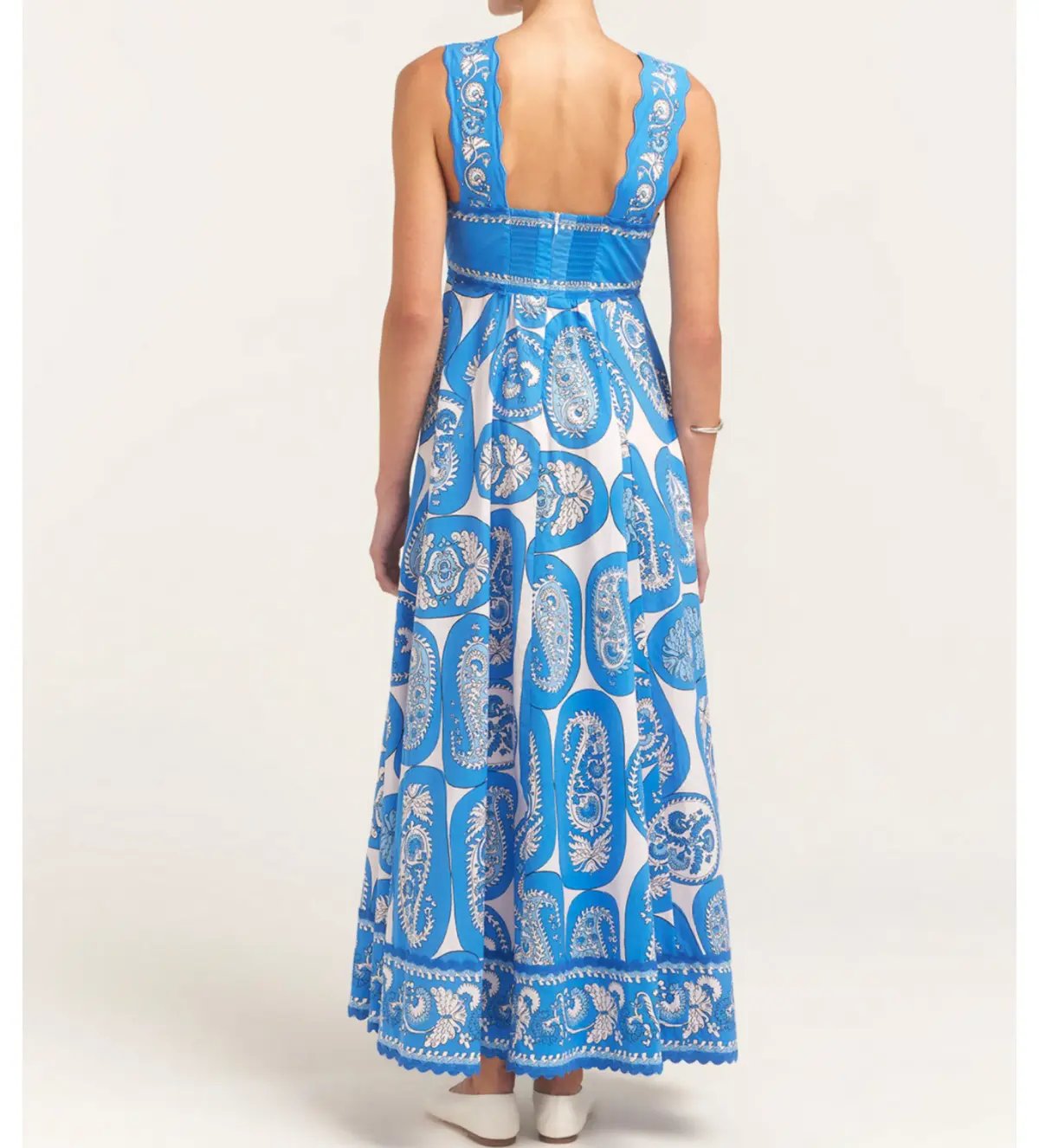 Alemais Dianna Summer Dress Paisley Blue/White Print Size AU 12 photo 3