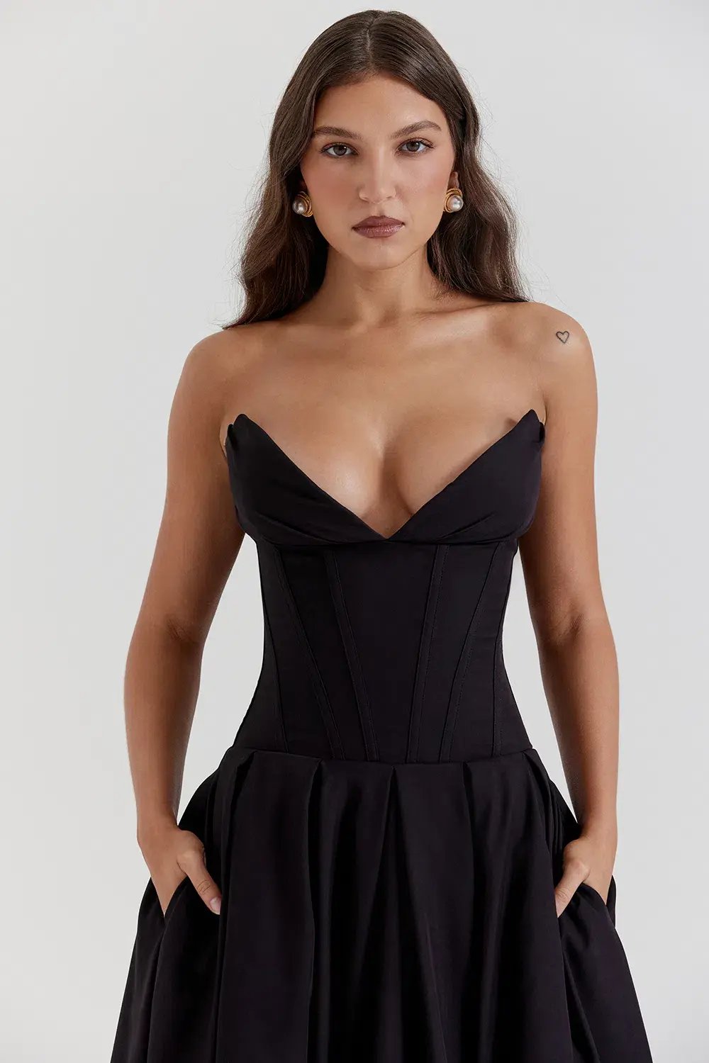 House Of CB Lady Strapless Midi Dress Black Size S / AU 8 photo 3