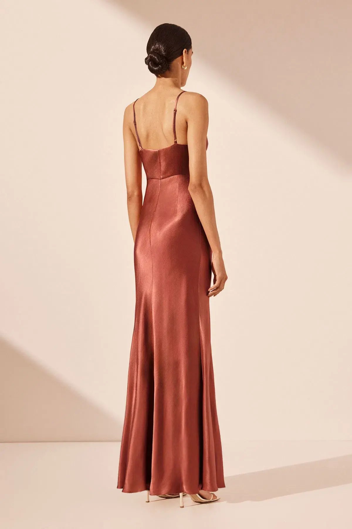 Shona Joy La Lune Cross Draped Maxi Dress Terracotta Size 6 photo 4