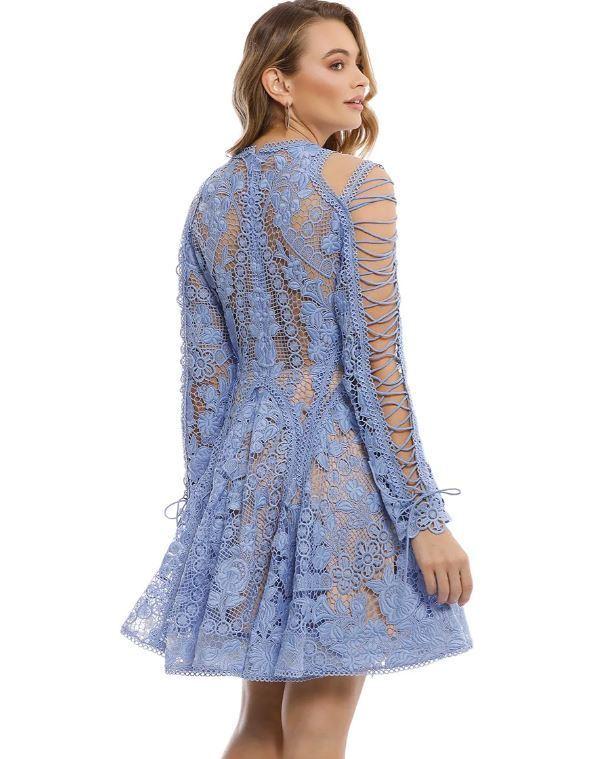 Thurley Bluebell Lace Dress Blue Size 10 photo 4