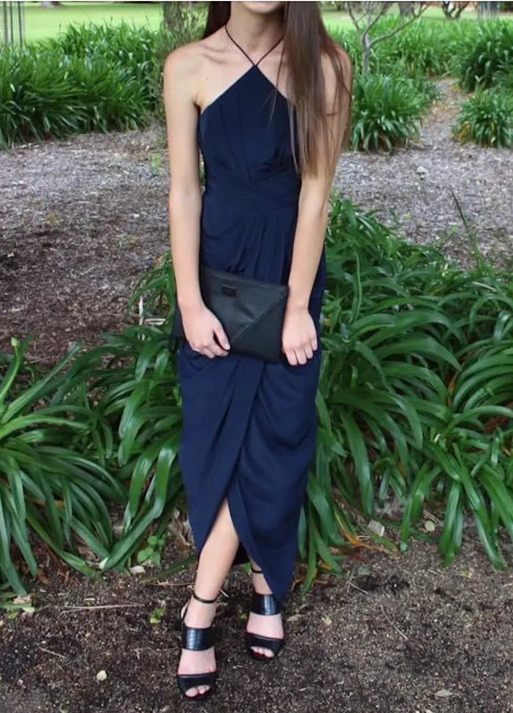 Zimmermann Silk Tuck Long Dress Navy Size 0 / Au 8 photo 3