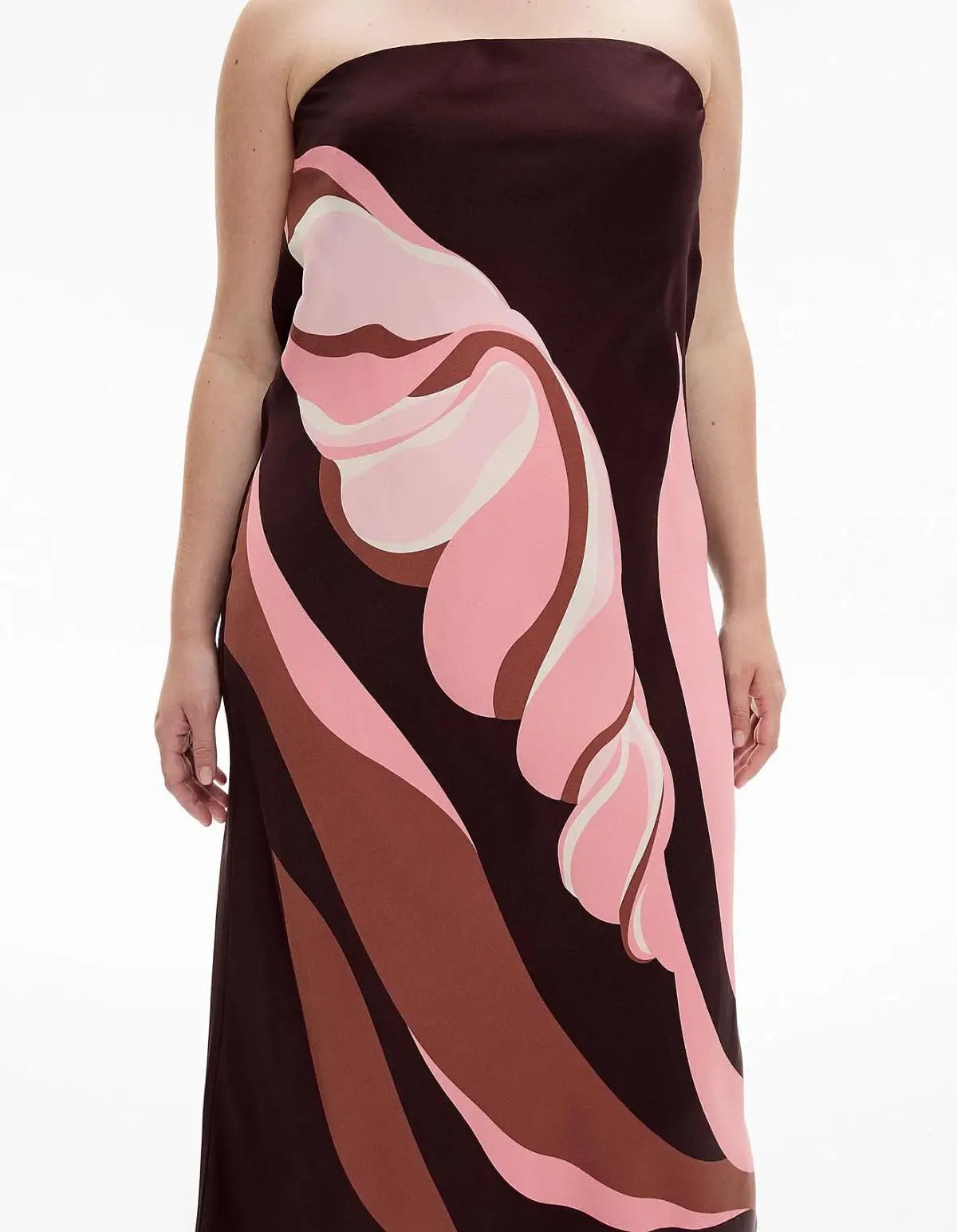 Witchery Strapless Maxi Dress Aubergine Print Size AU 10 photo 4