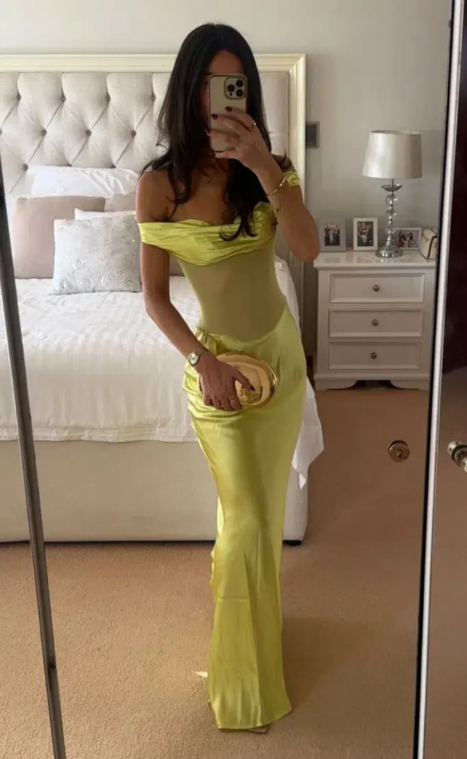 Natalie Rolt Gwynetth Gown Maxi Dress in Chartreuse Size S/AU 8 photo 3