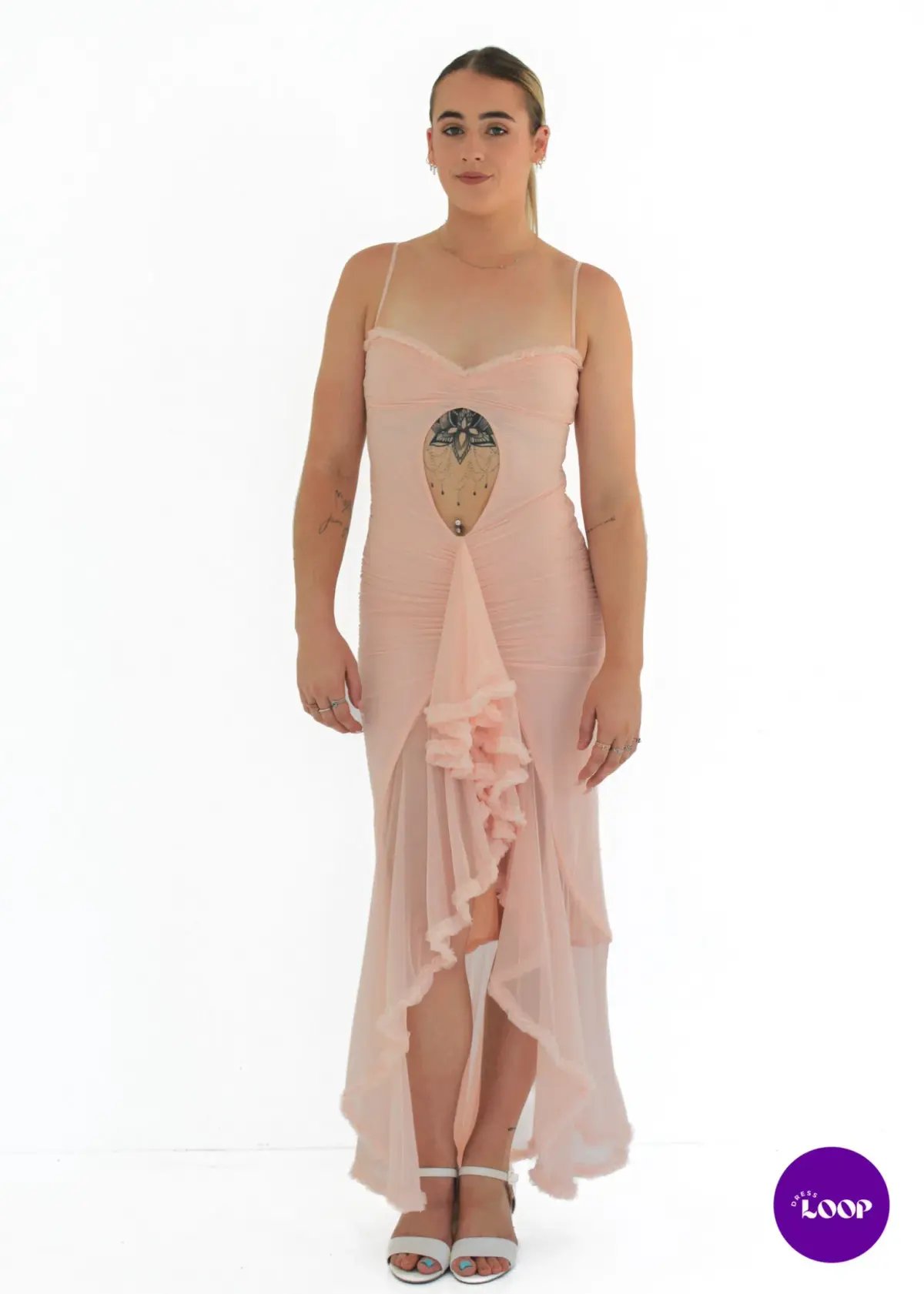 House of CB Gabriella Ruffled Front Gown Soft Peach Size S / AU 8 photo 2