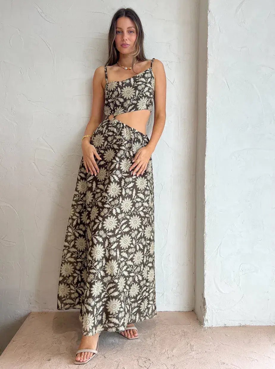 Sir the Label Xanita Asymmetrical Cut Out Dress Floral Size 2/AU 10 photo 2