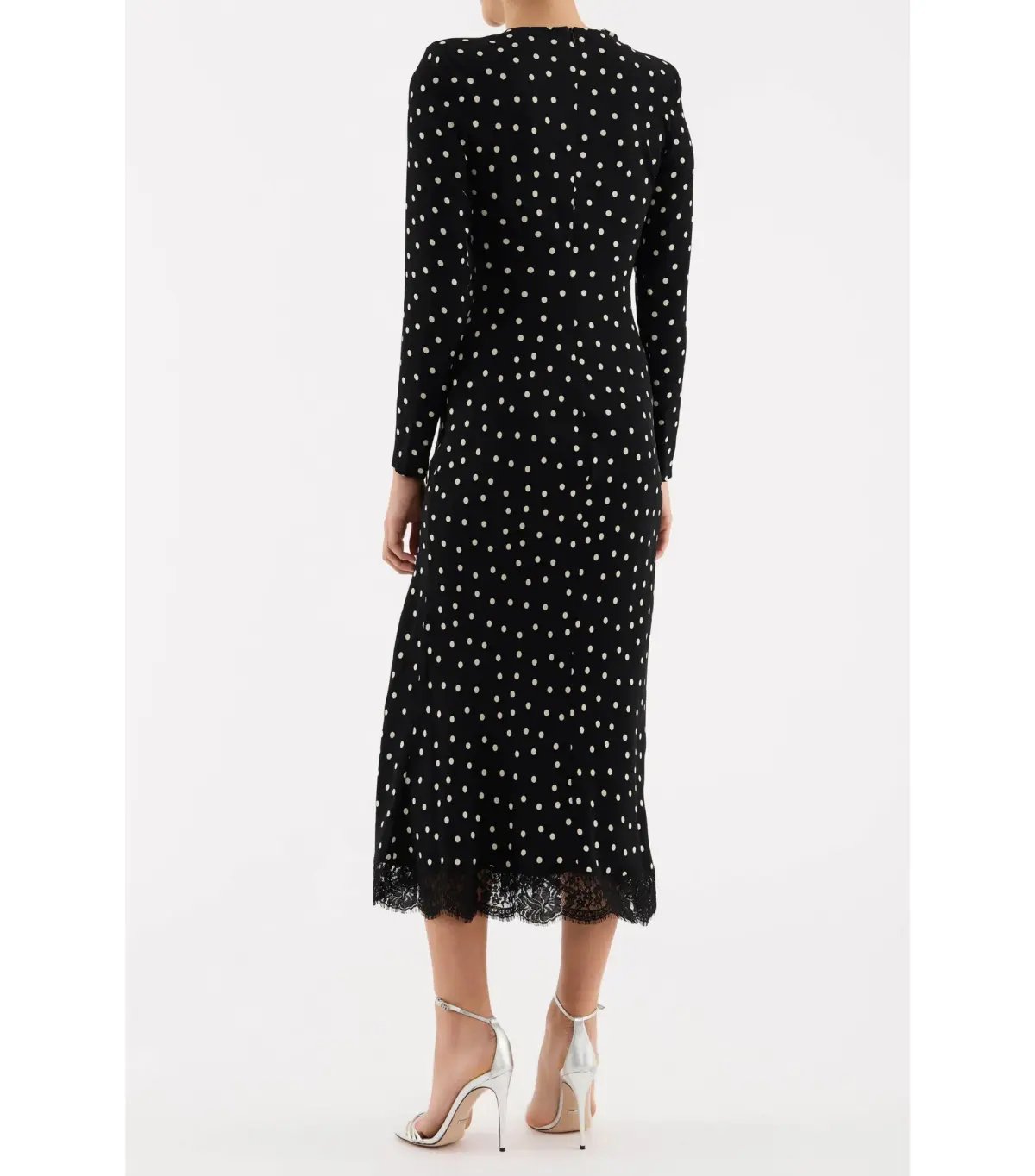 Rebecca Vallance Celyn Polka Dot Midi Dress Black Size AU 12 photo 4