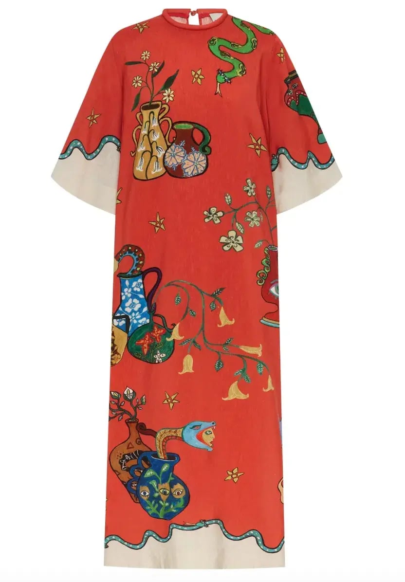 Alémais Rose Tee Midi Dress Red Print Size AU 14 photo 5