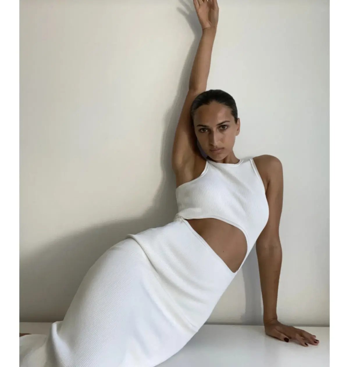 Sir The Label Ingrid Cut Out Midi Dress White AU 6 photo 3