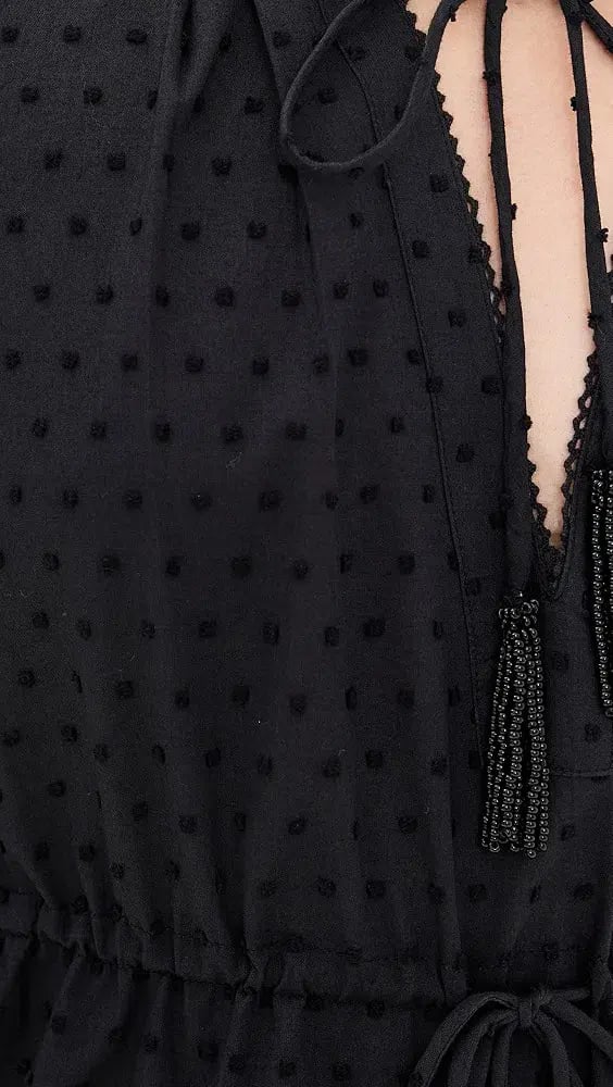Farm Rio Summer Garden Mini Dress Black Size Small photo 6