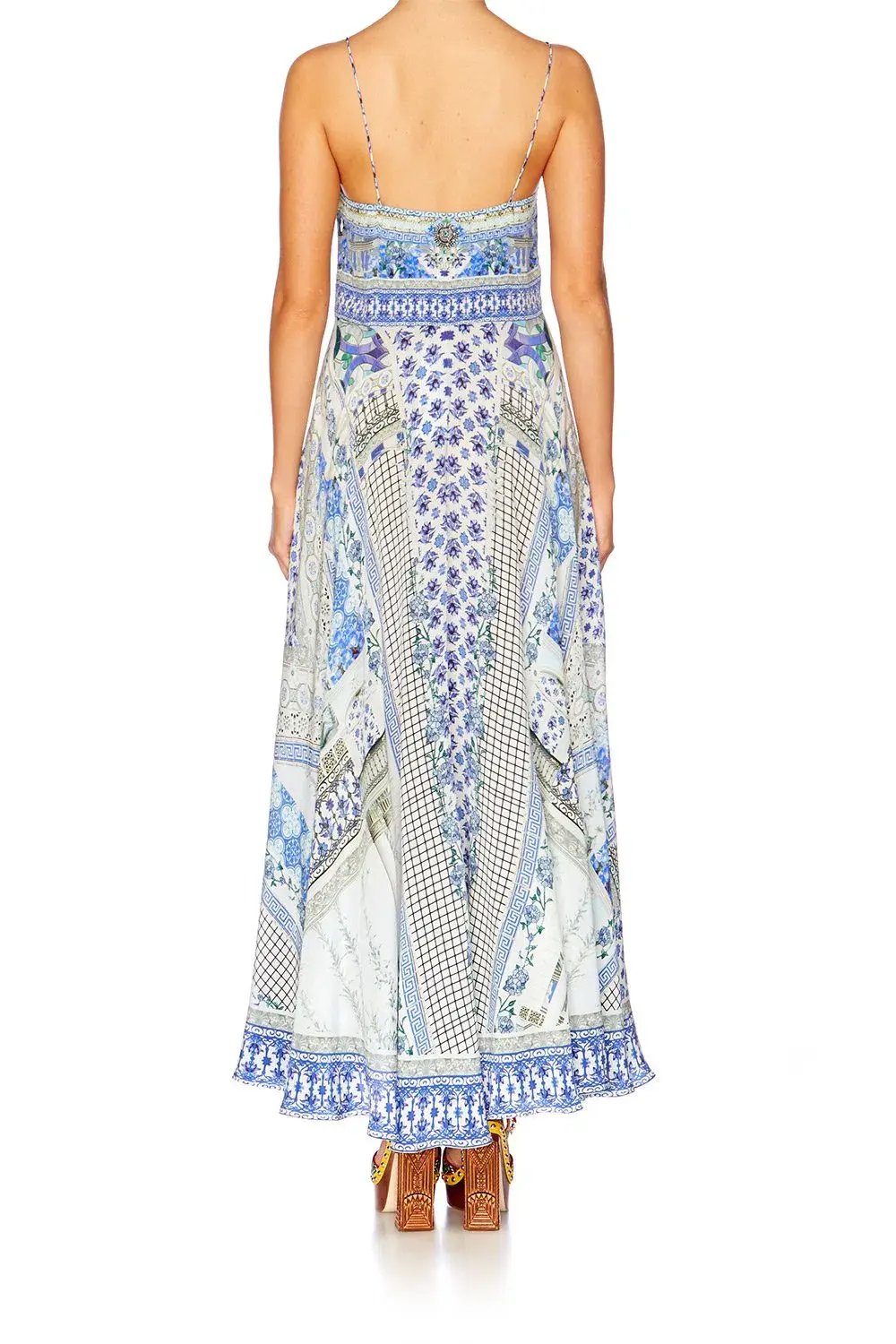 Camilla Salvador Summer Tie Front Long Dress Print Size M / AU 12 photo 3