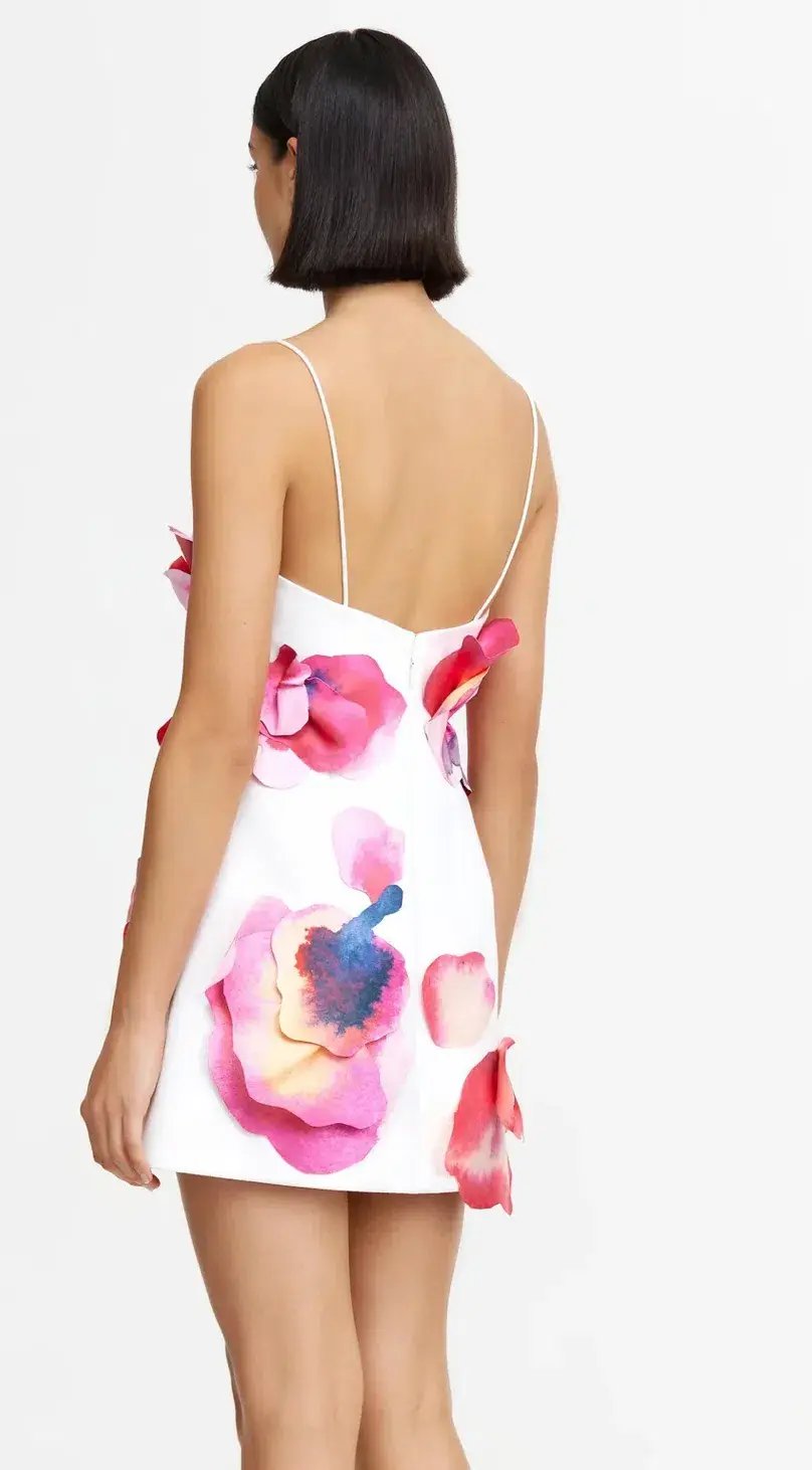 Acler Miltonrise Mini Dress White Print Size 8 photo 3