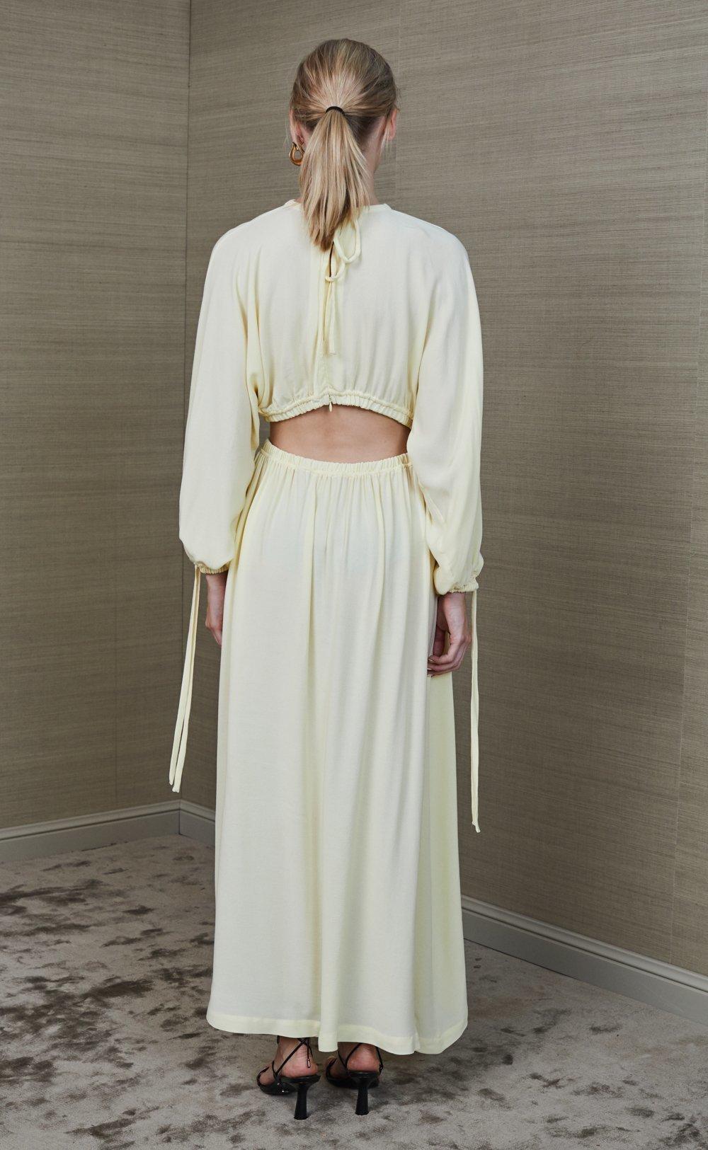 Bec & Bridge Mala Long Sleeve Midi Dress Pastel Yellow Size 10 photo 2