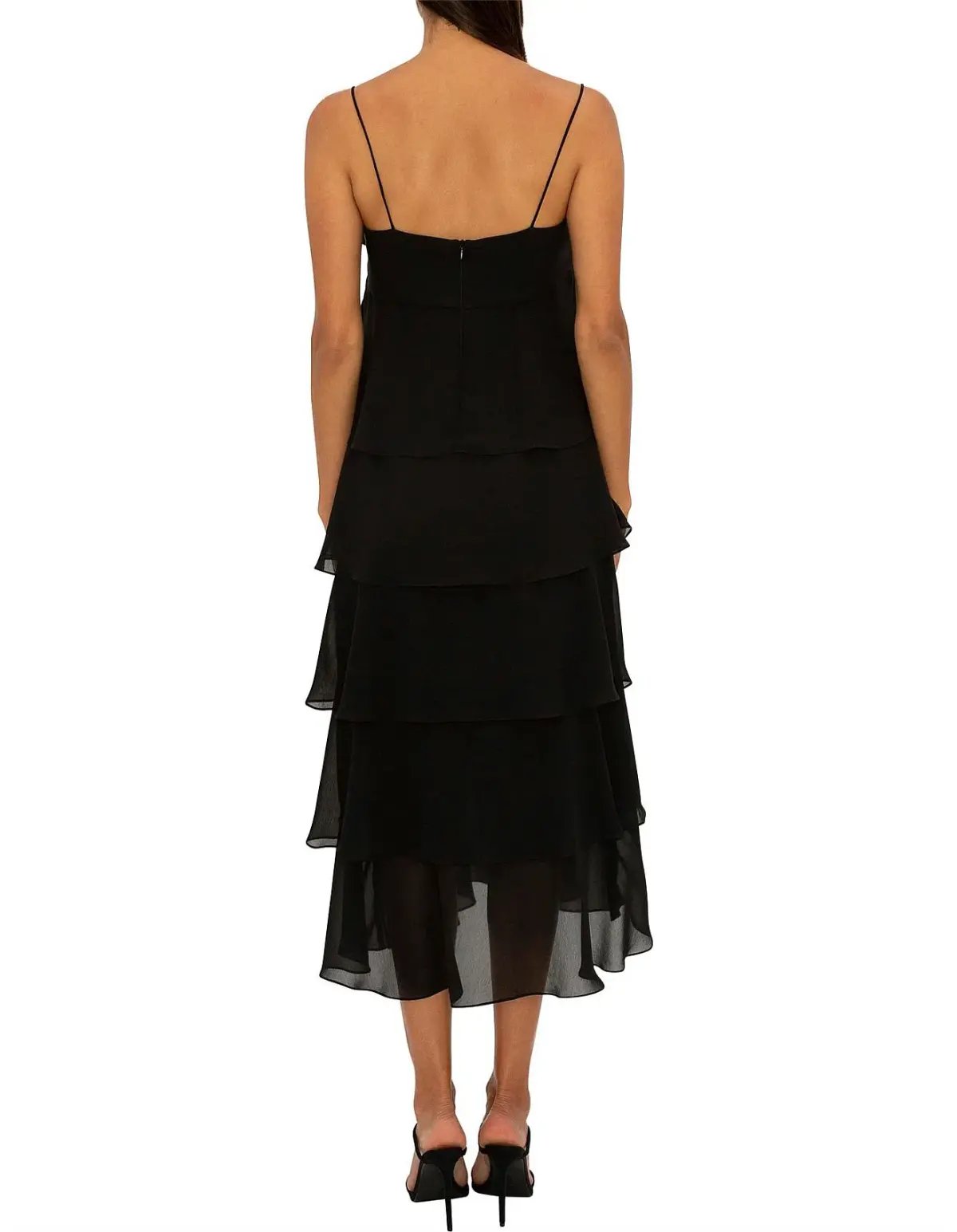 Carla Zampatti Black Tiered Maxi Dress Size 8 photo 3