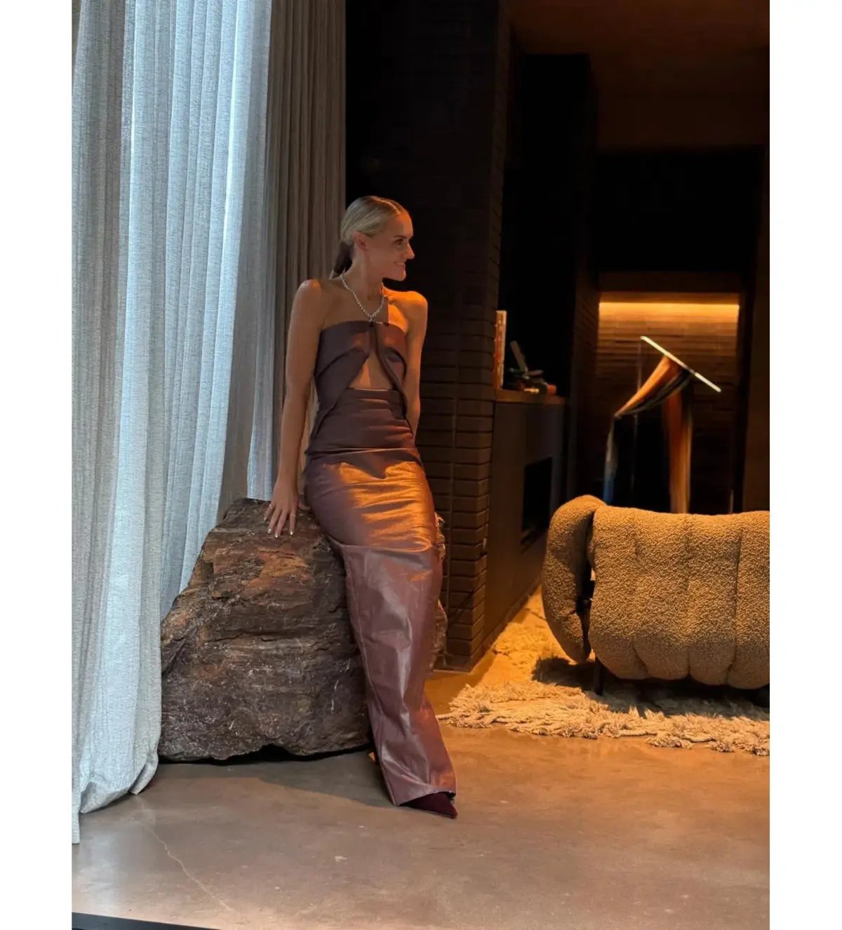 Rick Owens Prong Gown Brown Size AU 6 photo 4