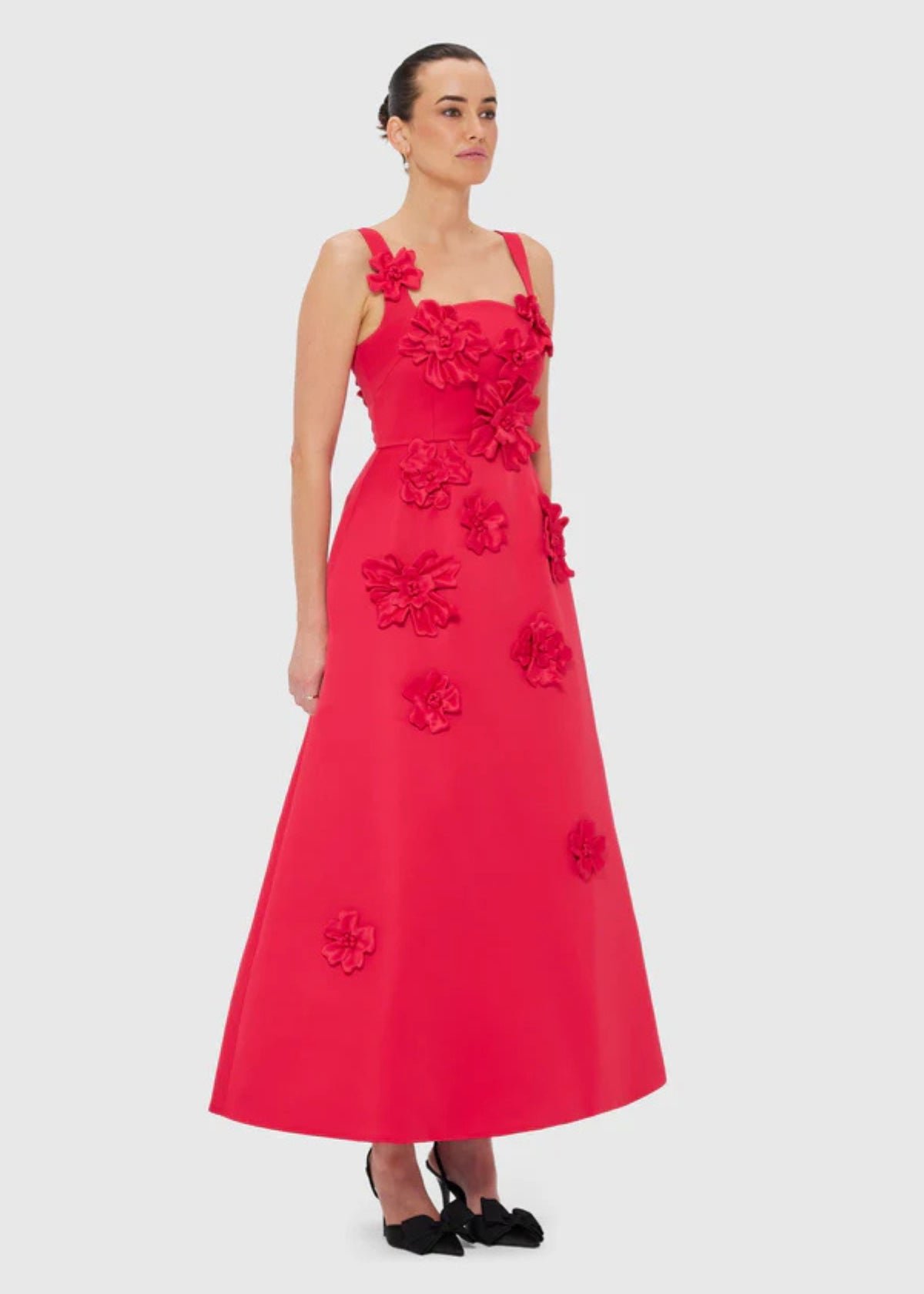 Rianne Floral Applique Maxi Dress in Rosa photo 3