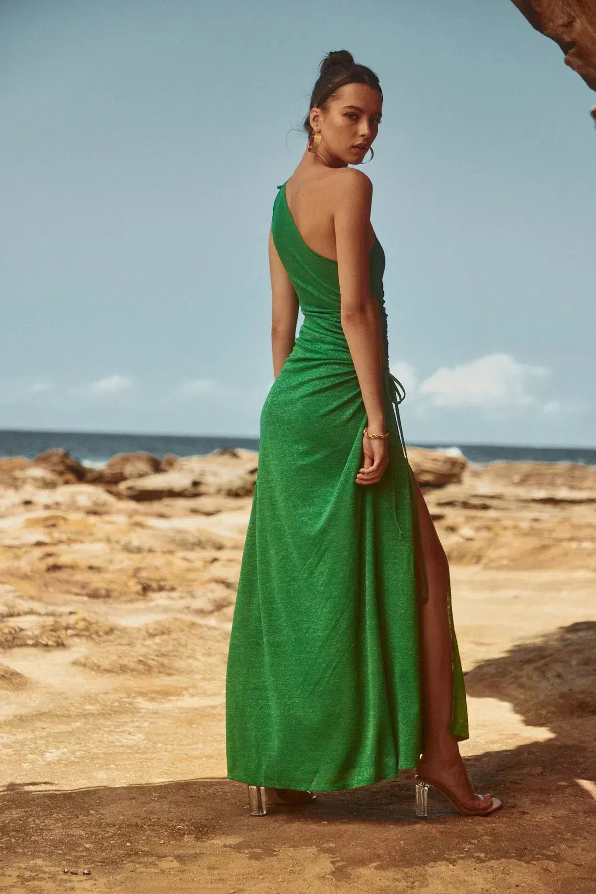 Sonya Moda Nour Maxi Dress in Forest Green Shimmer Size 6 / XS photo 6