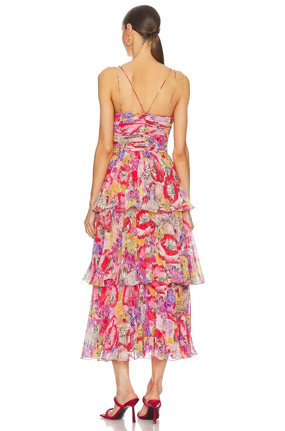 Amur Luke Pleated Tier Dress Floral Size AU 8 photo 3