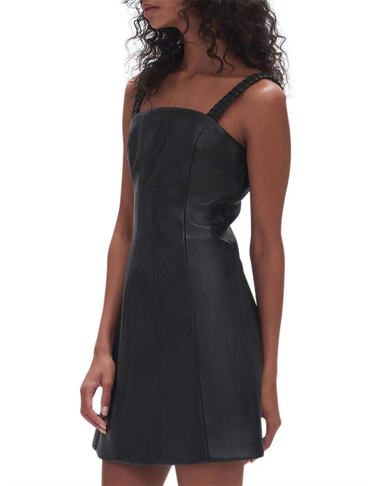 NEW Aje Osa Mini Vegan Leather Mini Dress Black Size 4 photo 2