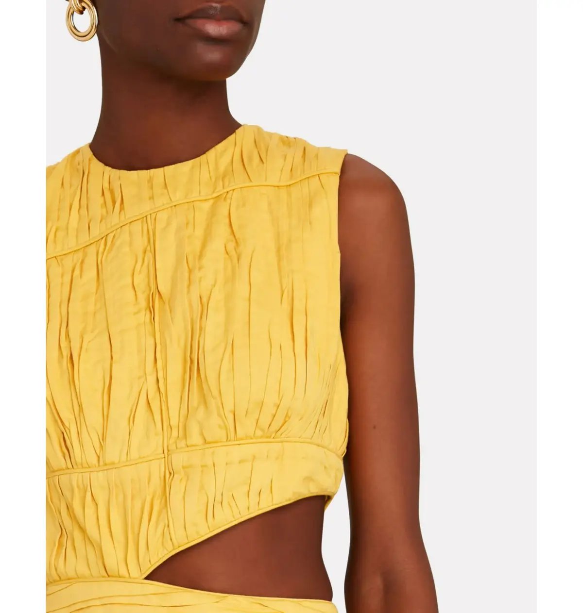 Aje Cascade Midi Dress Yellow Size AU 10 photo 3