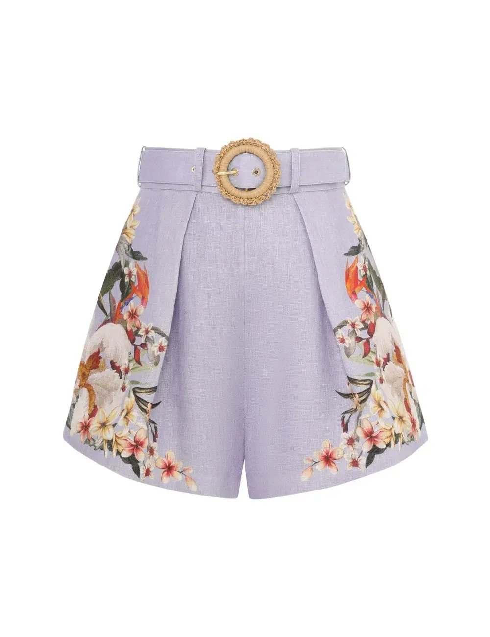Zimmermann Lexi Billow Blouse & Tuck Short in Blue Palm Size 0 / AU 8 photo 4