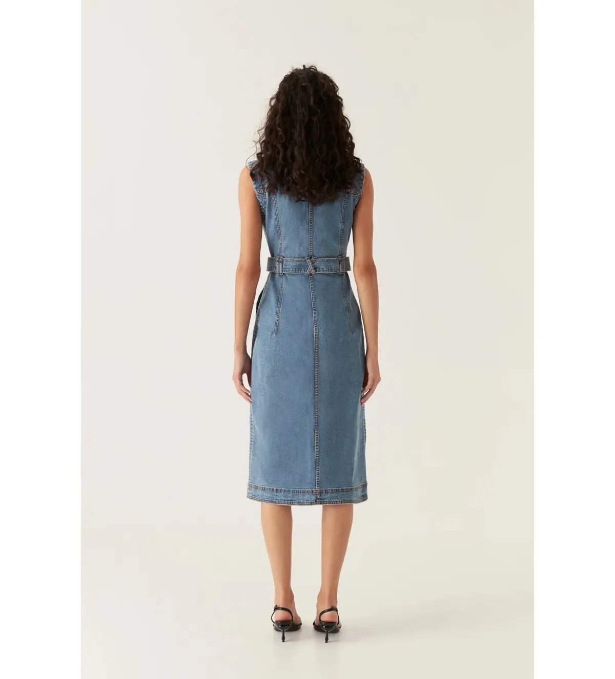 Aje Darcie Denim Midi Dress in 90's Wash Size AU 6 photo 4