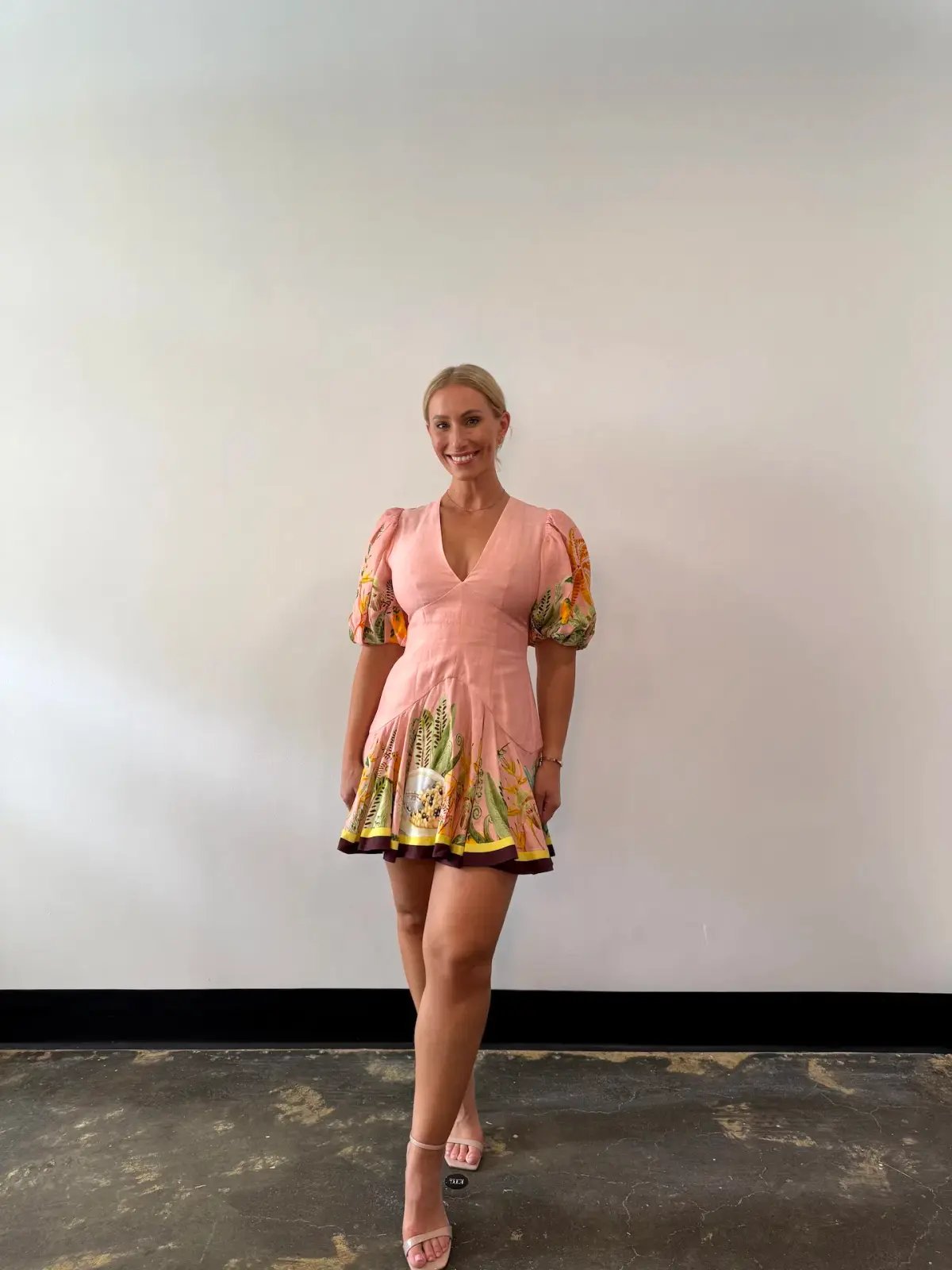 Alemais Papaya Mini Dress Pink Print Size 10 photo 3
