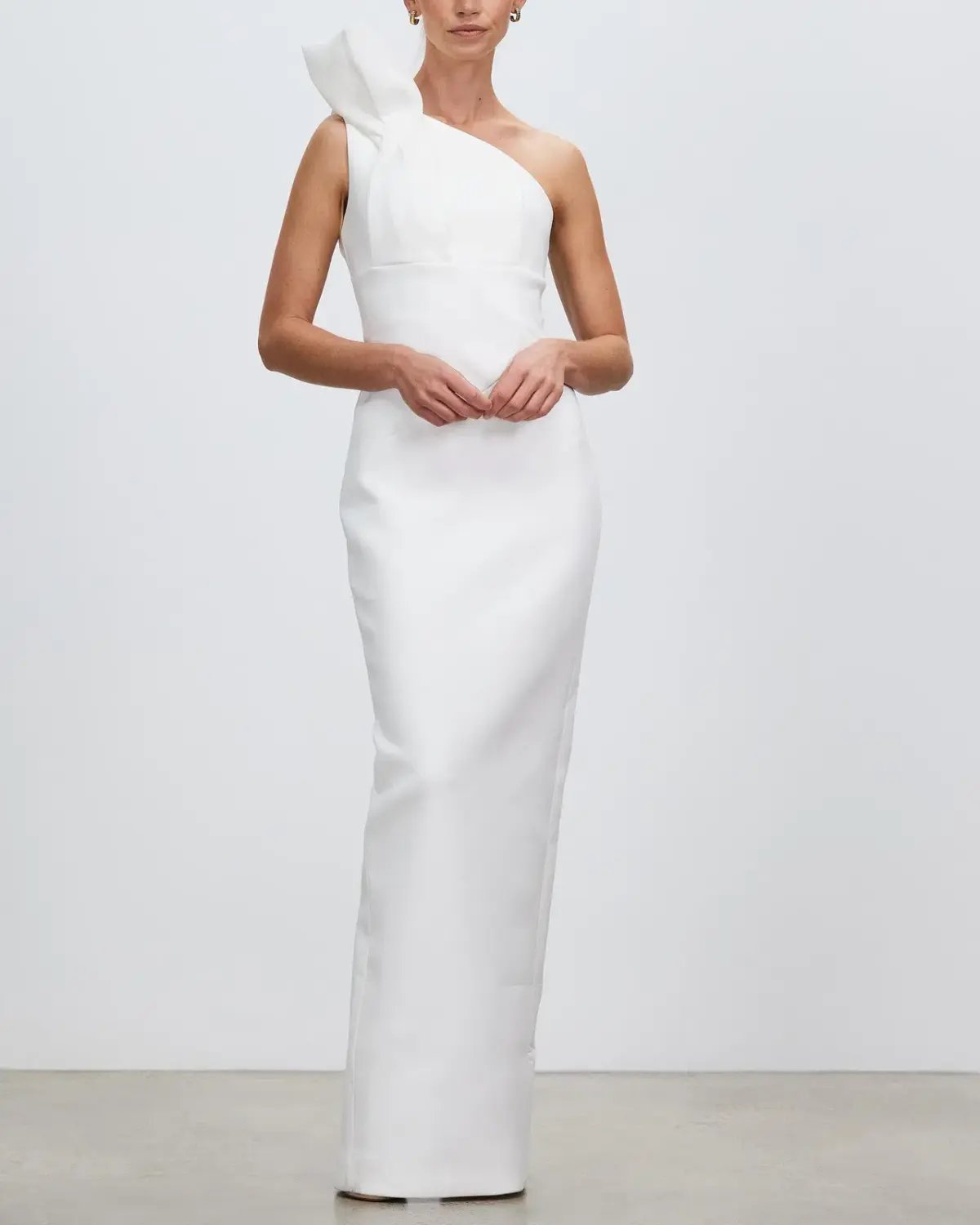 Rachel Gilbert Miche One-Shoulder Maxi Gown White Size 2/AU 10 photo 2