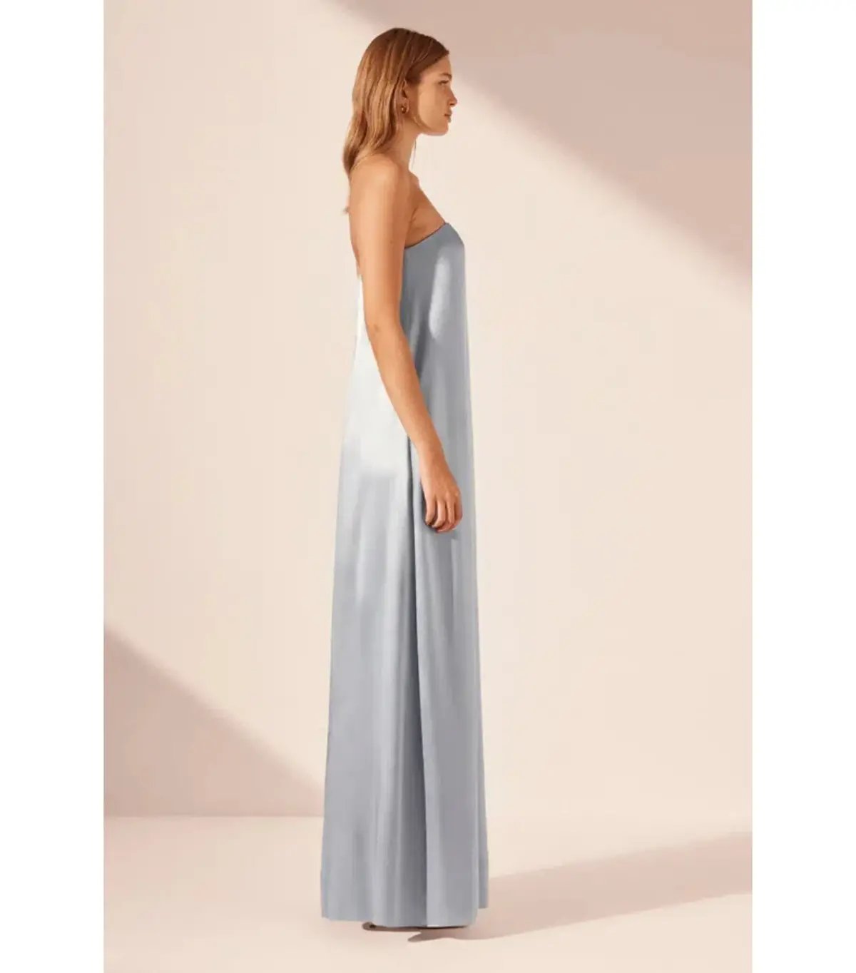Shona Joy La Lune Strapless Column Maxi Dress Powder Blue Size AU 10 photo 4